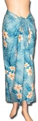 Full Size Pareo: Palm Fronds on Turquoise