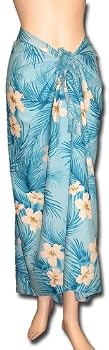 Full Size Pareo: Palm Fronds on Turquoise