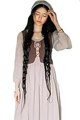 Linen/Polyester 3/4 Sleeves Vintage Maxi Dress 