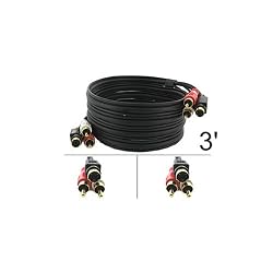 S-Video + 2RCA (Stereo) Audio Cable: 3 ft - by Abacus24-7