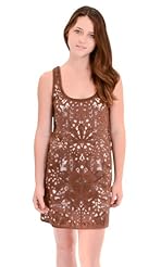 Sleeveless Floral Print Cotton/Linen Scoop Neck Shift  Dress