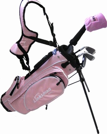 Linksman Golf 3-5 Year Old Girls Right Handed Junior Set w/ Stand Bag