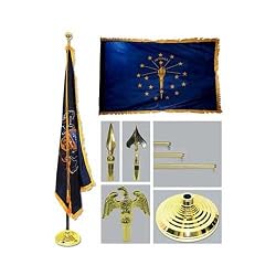 Indiana 4ft x 6ft Flag telescoping Flagpole Base and Tassel