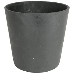 Solid Black Polystone Writable Flower Pot or Planter