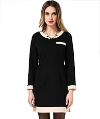 Long Sleeves Spring Shift Polyester  Dress