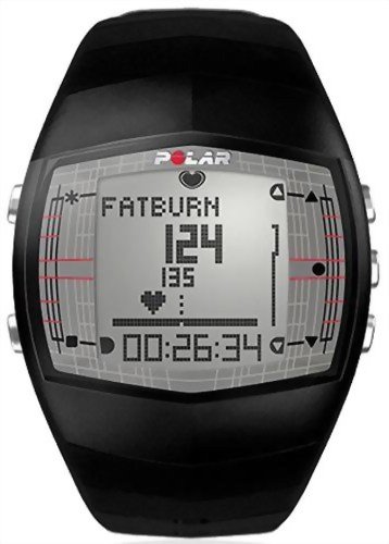 Polar FT60 Men's Heart Rate Monitor Watch (Black with White Display)