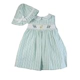 Petit Ami Infant Girls Beach Smocked Seersucker Dress with Hat