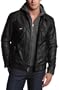 Perry Ellis Men's Combo Moto Jacket,Black,Large