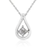 14k White Gold 1/6ctw Diamond Pendant (HI/I1)