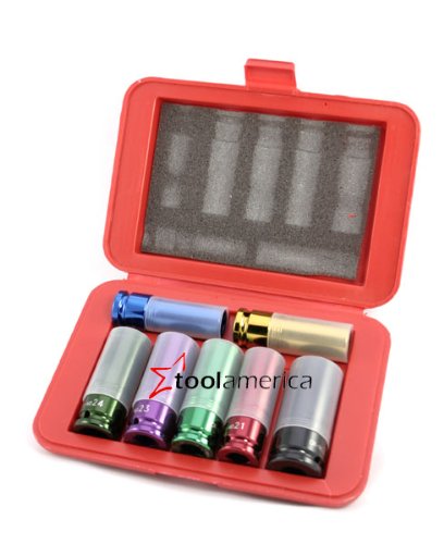 Neiko 7 pc 1/2 Drive Thin Wall Metric Socket Set w/ Protective Magnetic Sleeve