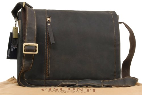 Sac Gibecière pour PC portable signé Visconti (16072) - Marron Foncé Sac Gibecière pour PC portable signé Visconti (16072) - Marron Foncé