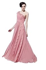 A-line Corset   Waistline Cocktail Floor Length One Shoulder Chiffon Beaded Ruched Lace Homecoming Dress/Pageant Dress/Prom Dress/Party Dress/Wedding Dress 