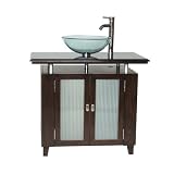 37' Granite top Moderno sink vanity with vessel & faucet - Model Q077-3BN