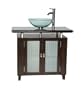 37" Granite top Moderno sink vanity with vessel & faucet - Model Q077-3BN