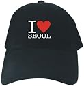 CAPS BLACK EMBROIDERY " I LOVE SEOUL CLASSIC " SOUTH KOREA