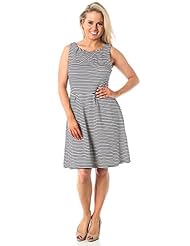 Empire   Waistline Shift Round Neck Sleeveless Polyester/Rayon/Spandex  Dress