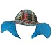 New Cotton Plaid Madras Floppy Beach Hat Green Reverse Blue