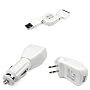 Retractable Hotsysnc & Charging USB Data Cable + USB Car Charger + USB Home Travel Charger for Apple iPhone 3G / Apple iPhone 3GS