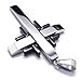 KONOV Black Silver Stainless Steel Cross Mens Womens Necklace Pendant 24 inches Chain