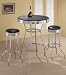 Kitchen & Housewares : 3pcs Retro Fountain Style Black & Chrome Finish Bar Table & 2 Stool Set