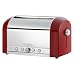 Magimix 4 slice toaster polished with red centre