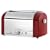 Magimix 4 slice toaster polished with red centre