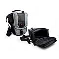 Tuff-Luv ZipNGo borsa/custodia Telescopico e Panno di pulizia per camere digitali SLR (Grigio/Nero) - misura 2 (Canon EOS 300D / 350D / 400D / 40D / 30D / 5D / 1000D / 450D / SX1 / 500D / 50D / SX10 / SX110 / SX120 / 7D, 1D / 1D / 550D / 5D Mark II / SX30 IS / 60D, 650D, 6D / 1D Mark IV / EOS500D / EOS1100D / EOS550D / EOS600D / EOS60D / EOS7D / EOS5D Mark II / EOS1D Mark IV / EOS1DX)