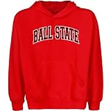NCAA Ball State Cardinals Youth Arch Applique on Team Color Pullover Hoodie - Cardinal