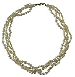 Multi Strand Pearl Necklace - Handmade Multi Strand Cream Pearl Necklace