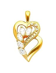 10K Yellow Gold Diamond Heart Pendant - 1.03 Ct. -- LIFETIME WARRANTY