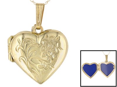 10KT HEART LOCKET WITH CHAIN