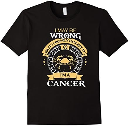 Men's Cancer zodiac t shirt 2XL Black