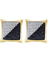 Real Diamond Earrings 0.75CTW DIAMOND MICRO PAVE EARRING Yellow-gold 10K