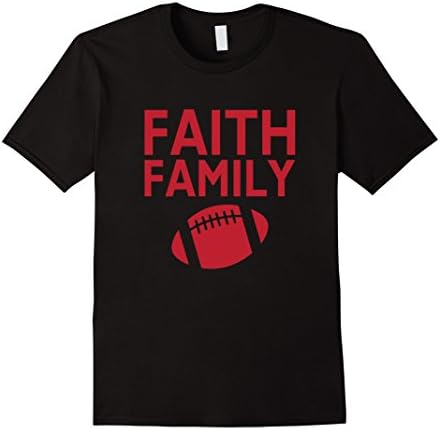 Men's Football Family and Faith Love Important Values Morals Tee Large Black