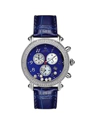 Aqua Master Mens or Womens Round Special Diamond Watch with Floating Diamonds, 0.60 ctw in Blue