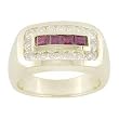 14K Yellow Gold Man's Ruby and Diamond Ring