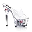 Pleaser Shoes Women's ADORE-701DC, 6 1/2'' Stiletto Heel Platform Slide W/Dice & Chips