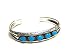 Southwest Sterling Silver Hand Craftged Cuff Bracelet with Genuine Turquoise Stones
