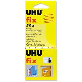 UHU Fix 50 Adhesive Cushion Pads Double-sided Load Capacity 300g 50 Pads Ref 40259