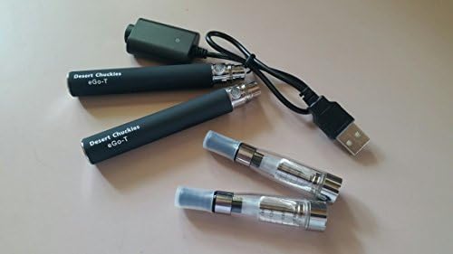 eGo 1100mah Desert Chuckies Brand Black FIVE (5) Pc Set Includes 2X batteries, 2X CE 4 tanks + Long USB Charger!