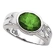 14K White Gold Chatham Created Emerald Ring