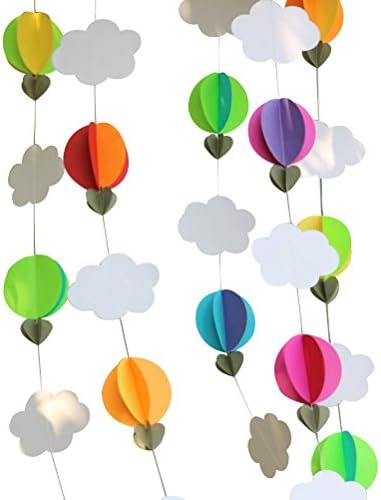 Parmay 3D Clouds Rainbow Garland DIY Nursery Mobile 3 Feet Pack of 5