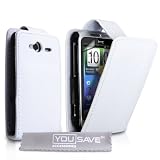 Yousave Accessories TM HTC Wildfire S Wei� Leder Flip Schutzh�lle Tasche Mit Displayschutz Folie Und Graues Micro Faser Poliertuchvon "Yousave"