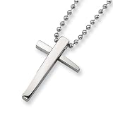 Stainless Steel Cross Necklace on 22" Bead Chain