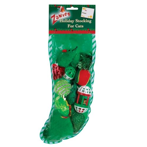 Zanies Holiday Cat Stocking Green