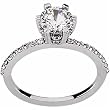 14K White Gold Vintage Style Diamond Engagement Ring (Center stone is not included)