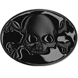 Body Candy - Black SKULL and CROSS BONES Belt Buckle