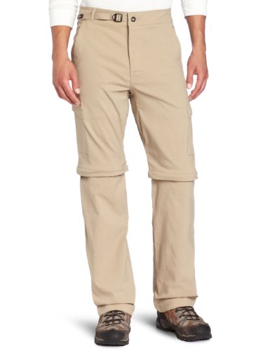 prAna Men's Stretch Zion 34-Inch Convertible Pant (Khaki, Small)