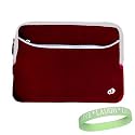 Red Microfiber Notebook Case with Extra Zip Pocket For 10.2-inch Netbooks (Fits Samsung Nc 10-14GB , Samsung NC10-14GBK Ect..) + Live*Laugh*Love Wrist Band!!! (Laptop Not Included)