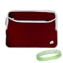 Red Microfiber Notebook Case with Extra Zip Pocket For 10.2-inch Netbooks (Fits Samsung Nc 10-14GB , Samsung NC10-14GBK Ect..) + Live*Laugh*Love Wrist Band!!! (Laptop Not Included)